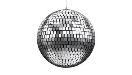 Silver disco ball with many small square mirrors
