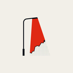 Obraz na płótnie Canvas Corporate financial investment growth vector concept. Symbol of market search, profit challenge, stock graph chart and economic strategy. Minimal design eps10 illustration.