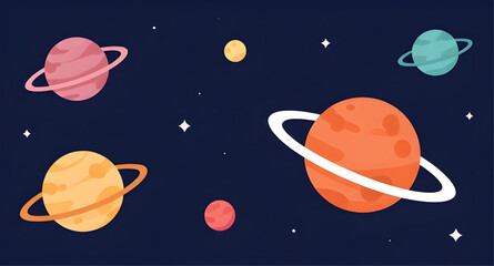 celestial, ringedplanets, outerspace, planets, cosmos, galaxy, universe, astronomy, orbit, saturnlike, stars, cosmic, futuristic, spacebackground, vector, illustration, fantasy © zpixel