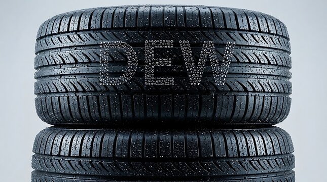 car tire isolated on black