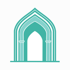 Fototapeta premium Turquoise Islamic Archway Icon