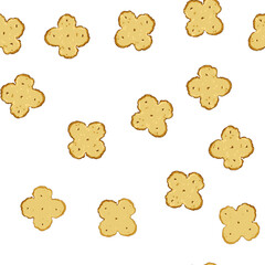 Fototapeta premium pattern closeup cracker biscuit cartoon. cheese brown, yellow baked, dry square closeup cracker biscuit sign vector