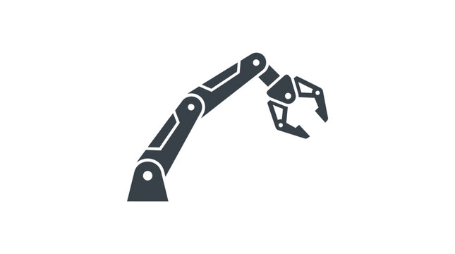Industrial robotic arm with gripper in a neutral pose.