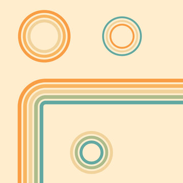 Abstract background of rainbow groovy Wavy Line design in 1970s Hippie Retro style. Vector pattern ready to use for cloth, textile, wrap and other.