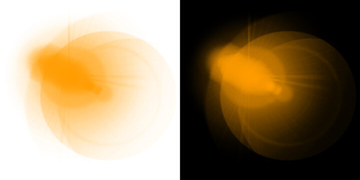 Realistic Orange Sun Lens Flare and Glowing Bokeh Light Effect PNG Overlay