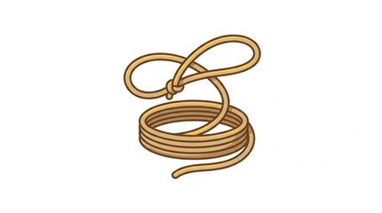 Naklejka premium Coiled Lasso Rope Isolated on White Background.