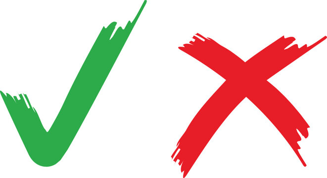 Check Mark and Cross Symbol stock Vector Approval and Error Icons