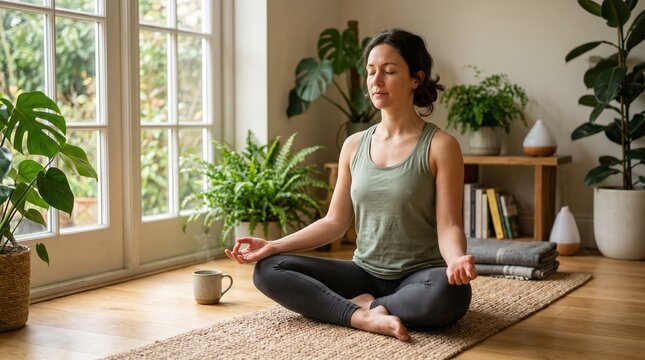 young woman doing yoga