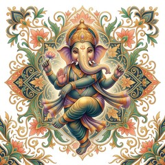 Fototapeta premium Lord Ganesha Representing Success And Divine Blessings For Ganesh Chaturthi Festival And Hindu Religious Worship
