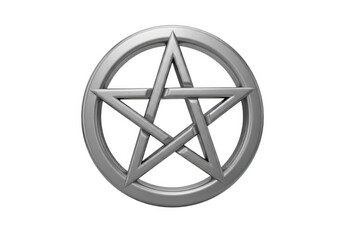 Obraz premium A silver pentagram symbol with five points
