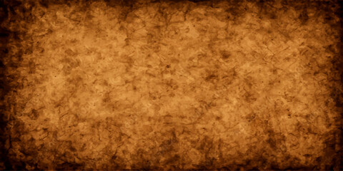 Naklejka premium A blank vintage parchment sheet with a dirty stained texture and an ancient brown grunge pattern, perfect as an aged retro backdrop or old paper background