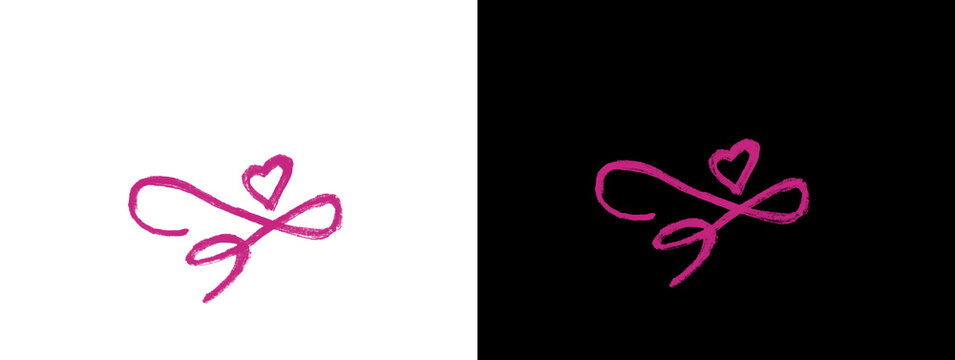 Pink Neon Infinity Heart Loop Ribbon Icon Dual Background