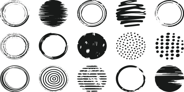 black and white easter eggs set vector illustration vintage grunge circle pattern icon design banner shape symbol