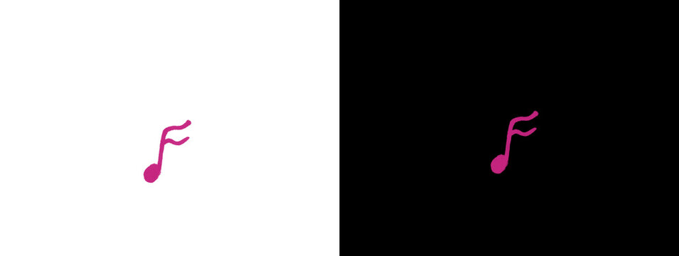 Pink Neon Music Note Eighth Note Icon Minimal Line Art