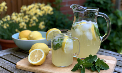 Fototapeta premium jug of homeamde lemonade