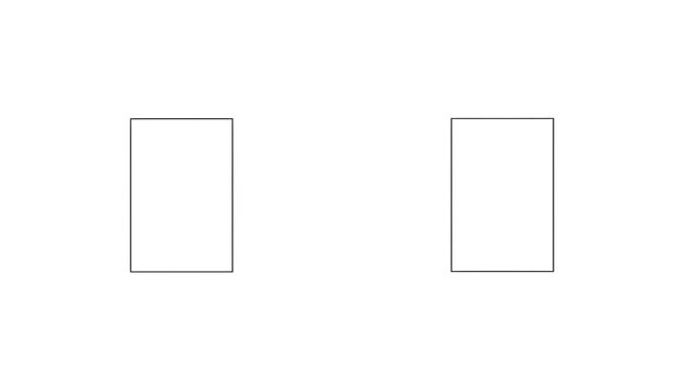 A minimalist composition of two rectangular shapes on a white background