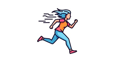 Obraz premium Woman Running Fast Outdoors with Motion Blur for Dynamic Energy