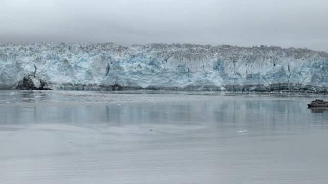 a panning clip of hubbard glacier from a cruise ship in alaska of the usa