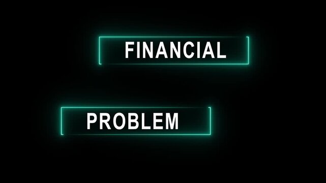 financial problem, financial crisis concept for risk, economic uncertainty, business problems. black background Copy space. 3D motion animation 4k video...