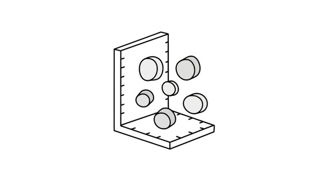 Isometric three dimensional coordinate system with scatter plot data