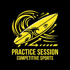 Custom blinds with your photo Dynamic Surfboard Illustration Depicting a Practice Session in Competitive Water Sports