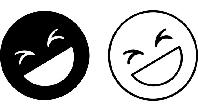 Laughing Face Emoji Icon Set Vector Illustration