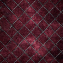 Naklejka premium Close-up of dark red padded fabric with diamond quilted texture background burgundy material upholstery