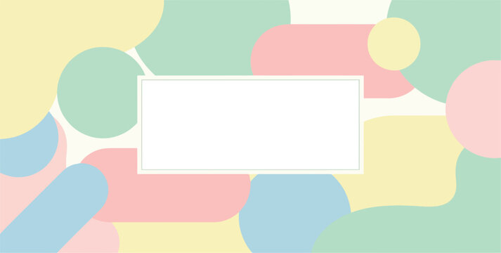 Charming abstract background featuring an playful arrangement of soft pastel geometric shapes, offering a versatile and modern design template for presentations and creative projects