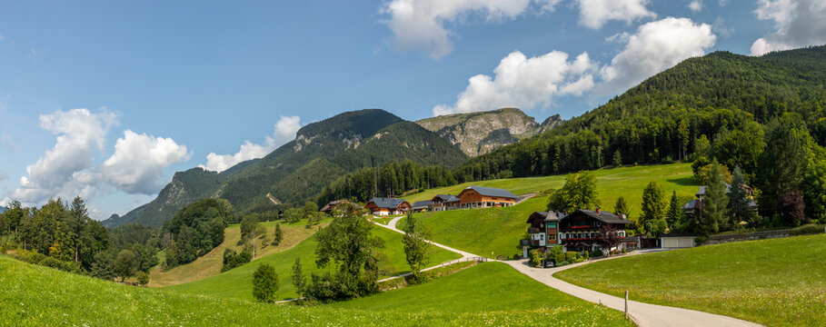Schafberg mountain summer landscape in Austrian Alps near St Wolfgang, Austria