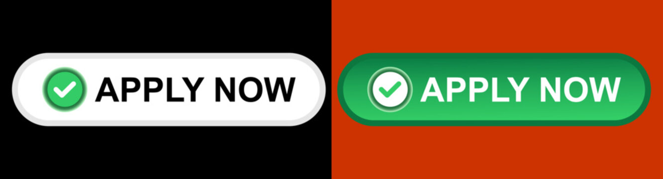 Apply Now Button Set with Green Checkmark Icon