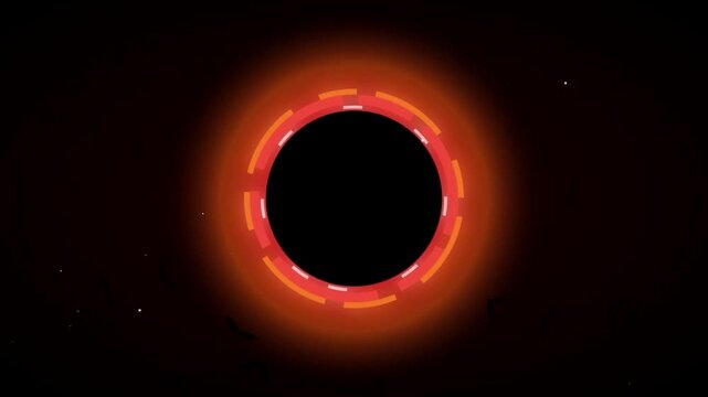 Glowing cosmic eclipse ring digital motion background animation
