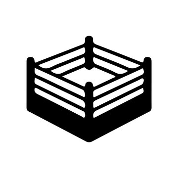 Wrestling ring, boxing ring, fight arena, combat sports icon