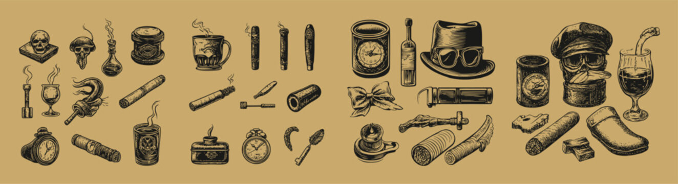 Vintage Illustrations of Diverse Artifacts and Objects for Design