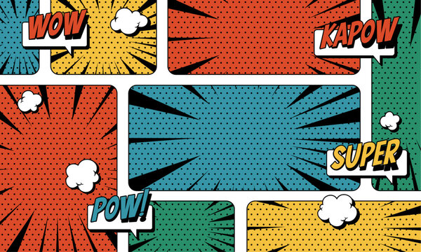 Comic cartoon vintage background with speech bubble 