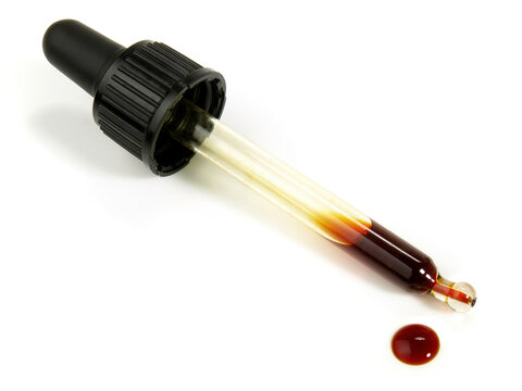 Food and Health - Liquid Iodine on white Background
