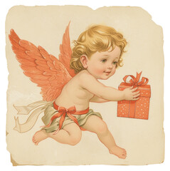 Obraz premium PNG Angel paper baby gift.