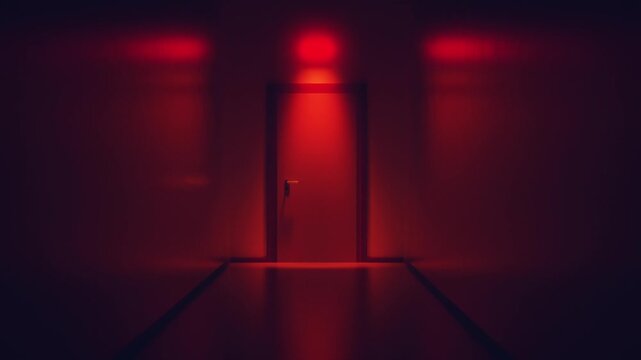 Abstract red corridor loop