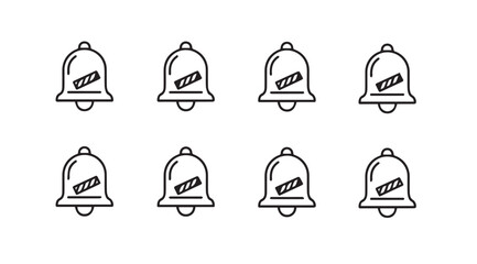 Fototapeta premium Notification Bell Icons in a Row on White Background Minimalist Design