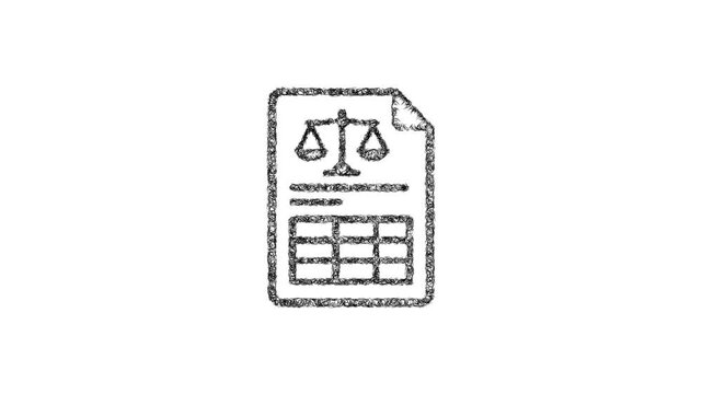 Sketch balance sheet icon animation - smooth progressive reveal