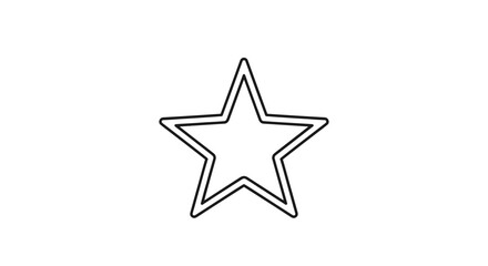 Obraz premium Simple star outline illustration in black and white for decorative themes representing light and excellence for rank.