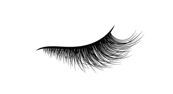 Detailed illustration of a long and thick eyelash for beauty and cosmetics themes showing natural beauty of eyes.
