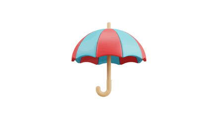 Obraz premium Colorful striped beach umbrella for sun protection