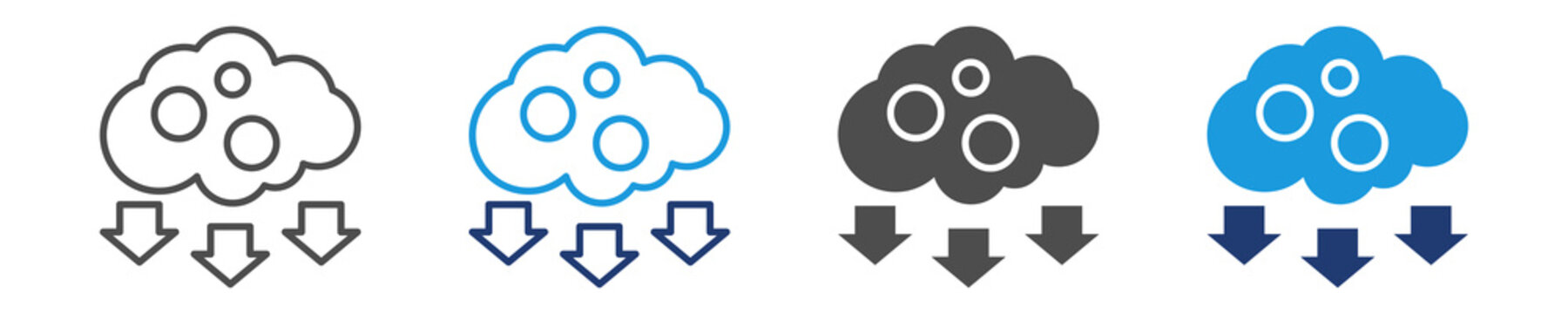 emission reduction icon set multiple style