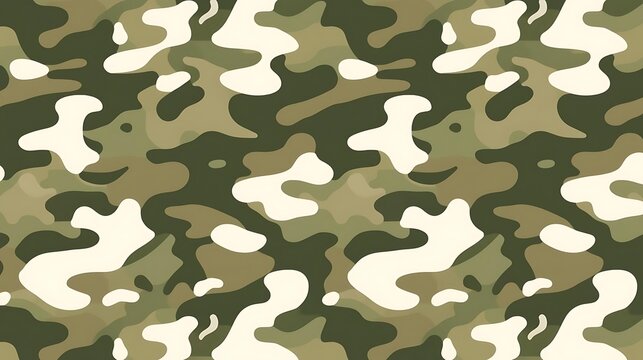 Green And Khaki Camouflage Seamless Pattern