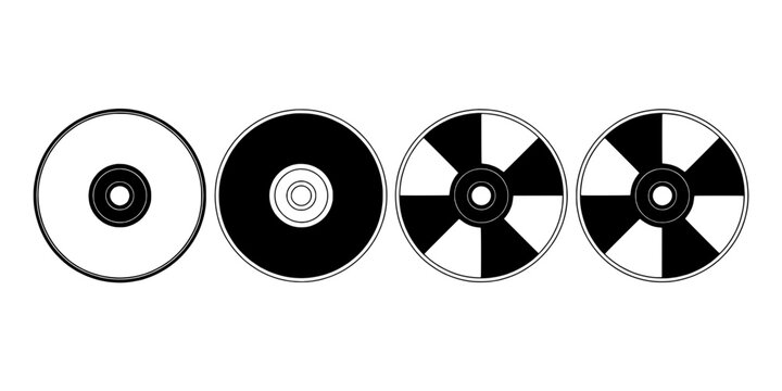 Disks Set with Black and White Segments and Circular Designs Featuring Design, Pattern, Vector with Illustration and Graphic Elements for Minimalist,