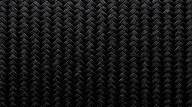 Black carbon fiber texture, dark woven fabric, industrial background, seamless pattern