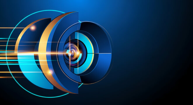Abstract futuristic camera lens concept