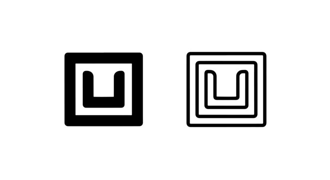 Square frame icon with 'U' shape inside - graphic symbol for a UI element or logo