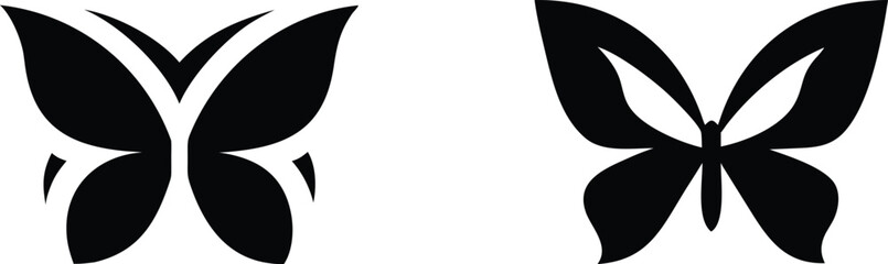 Abstract butterfly wing shapes, stylized insect silhouette, elegant decorative graphic design element. © meerobeul