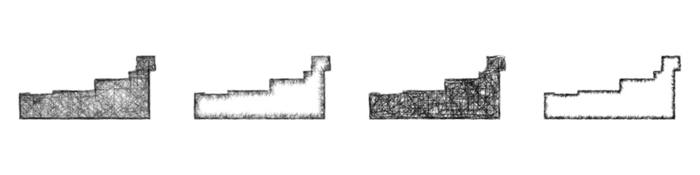 Monochrome sketch Garfield County (Colorado) outline map design set